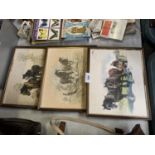 THREE FRAMED HORSE PICTURES ONE SIGNED MCGREENSMITH