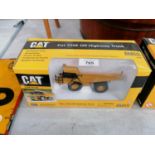 A BOXED NORSCOT DIE CAST CAT 775 E OFF HIGHWAY TRUCK MODEL, 1:64 SCALE, REF NO. 55095