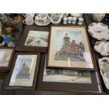 A COLLECTION OF FOUR FRAMED PRINTS TO INCLUDE PENCIL SIGNED EXAMPLES