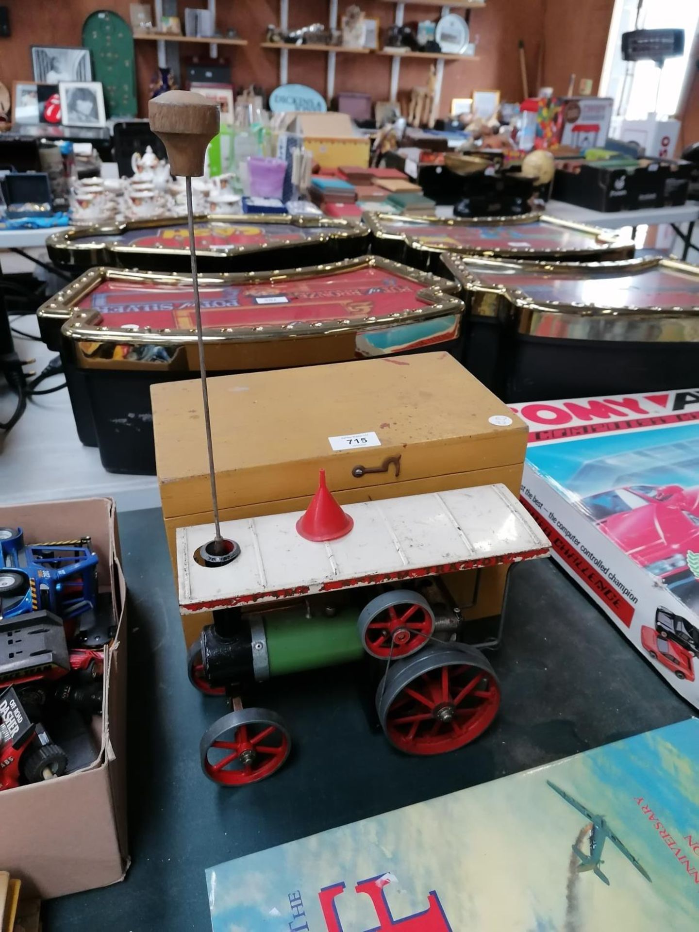 A VINTAGE MAMOD STEAM ENGINE WAGON AND WOODEN BOX - Image 2 of 2