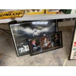 TWO LARGE FRAMED PICTURES OF VARIOUS MUSICIANS