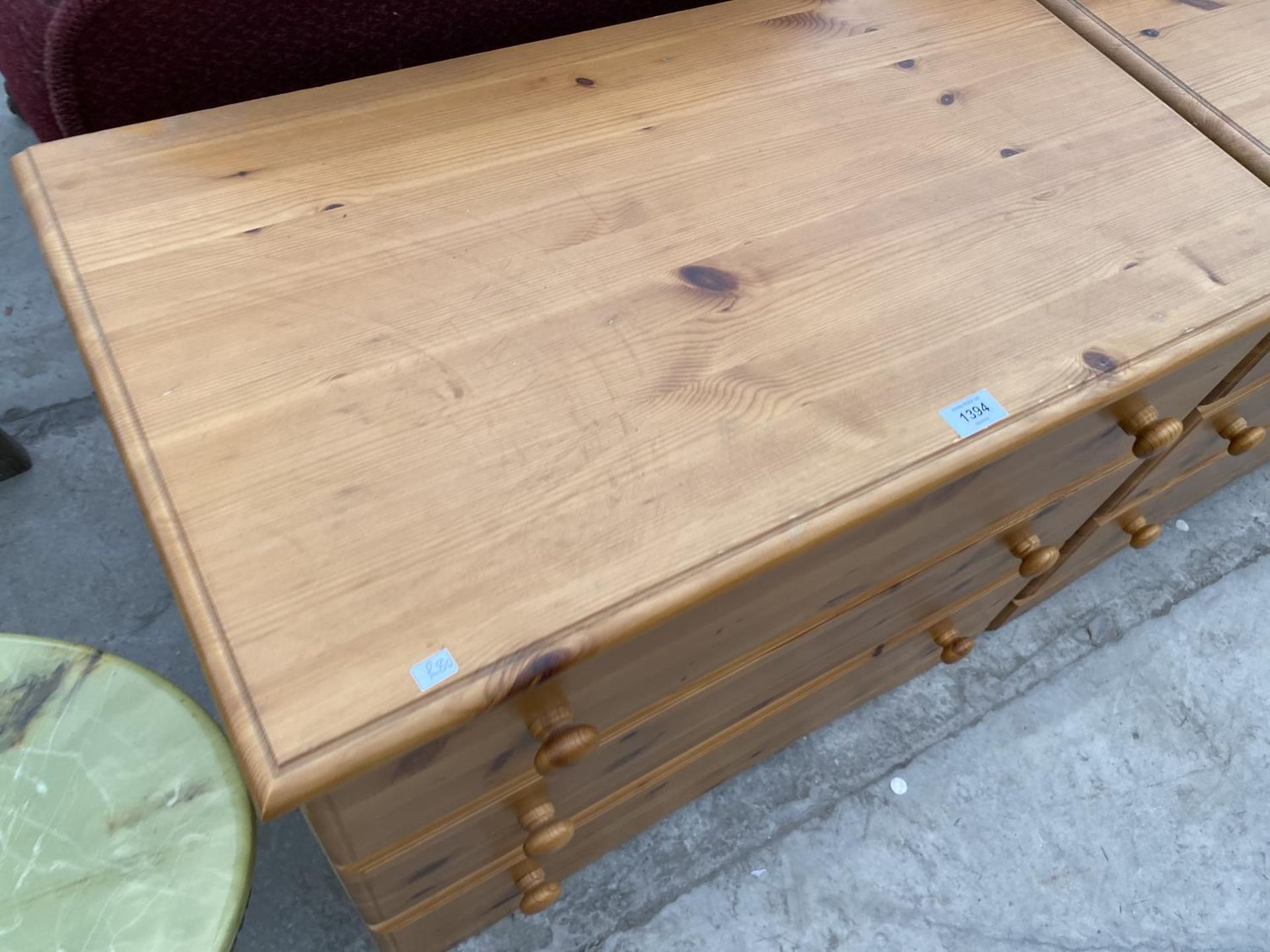 TWO PINE CHESTS OF THREE DRAWERS - Image 2 of 5