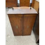 A W M MARPLES SMALL OAK CABINET WITH TWO DOORS