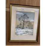 JOHN STRAW (BRITISH, 20TH CENTURY) WATERCOLOUR OF A WINTER WOODLAND SCENE, SIGNED AND DATED 1983, 39