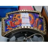 A £500 CASH FRUIT MACHINE LIGHT UP JACKPOT SIGN, WORKING ORDER