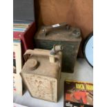 TWO VINTAGE PETROL CANS TO INCLUDE 'PRATTS' EXAMPLE