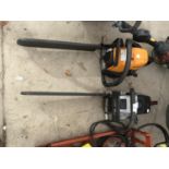 A CALIFORNIA PETROL CHAINSAW IN WORKING ORDER AND AN SJ PETROL CHAINSAW FOR SPARES OR REPAIRS