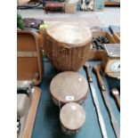 TWO TRIBAL STYLE DRUMS