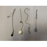 A COLLECTION OF FOUR LADIES SILVER NECKLACES