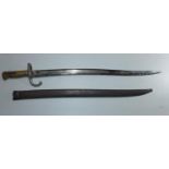 A FRENCH CHASSEPOT BAYONET WITH SCABBARD, 57 CM BLADE