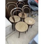 FOUR BENTWOOD DINING CHAIRS