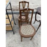 TWO WALNUT BEDROOM CHAIRS