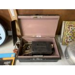 A VINTAGE CASH TIN AND ASSORTED CONTENTS TO INCLUDE FURTHER TIN