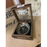 A BOXED BRASS CAPTIN CABIN MAP READER/ COMPASS AND MAGNIFYING GLASS
