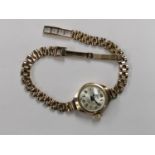 A LADIES 9CT GOLD CASED 'UNO' MANUAL WIND WATCH WITH 9CT YELLOW GOLD BRACELET, GROSS WEIGHT 12.2 G