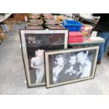 TWO LARGE FRAMED PRINTS - Marilyn Monroe AND OTHER