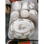 A SHELLEY PART TEA SET TOGETHER WITH TWO HAVILAND AND CO MEAT DISHES