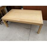 A MODERN BEECH COFFEE TABLE