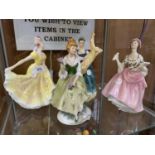 FOUR CERAMIC LADY FIGURES TO INCLUDE ROYAL DOULTON 'NINETTE' FIGURE