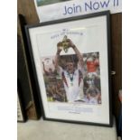 A SIGNED RUGBY MARTIN JOHNSON FRAMED PICTURE