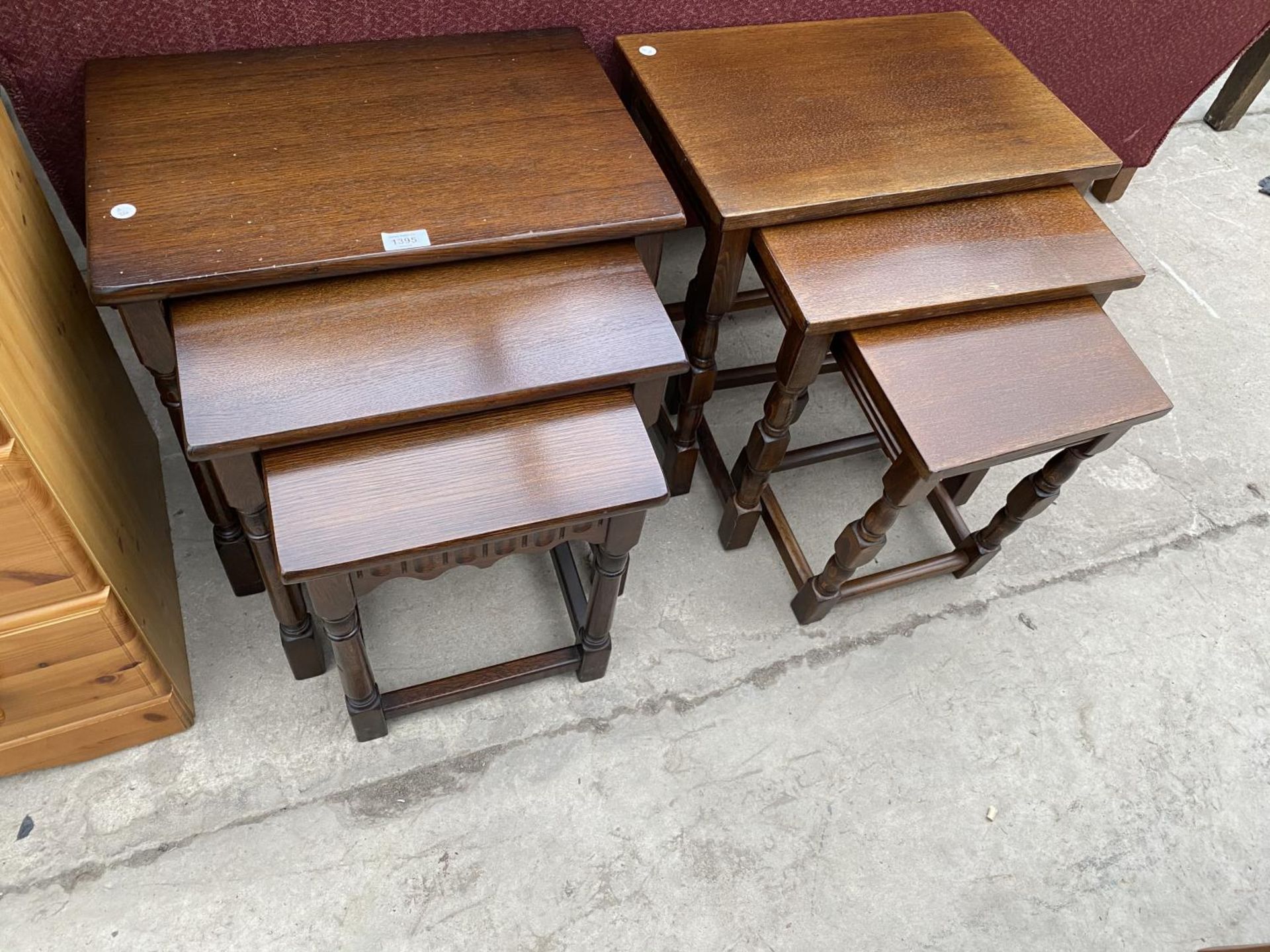 TWO OAK NESTS OF TABLES