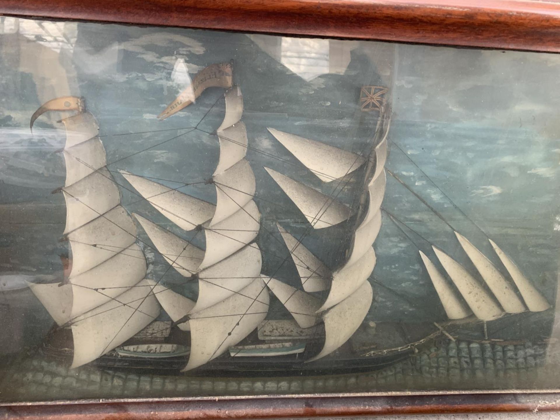 A GALLEON IN A WOODEN DISPLAY CASE - Image 2 of 3