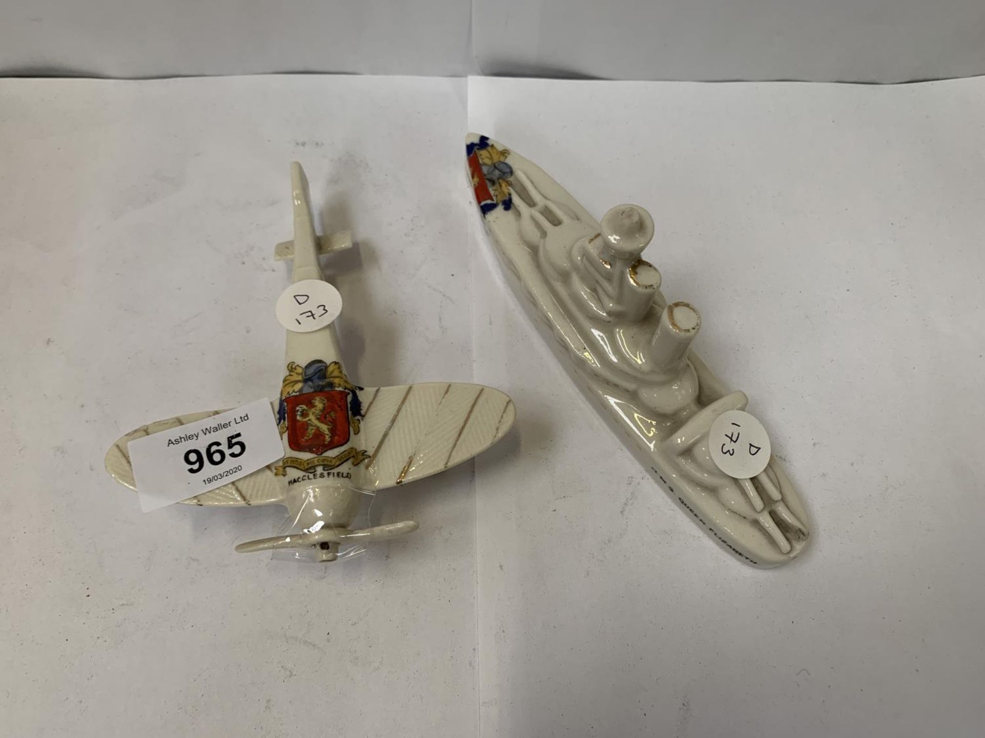 A PLANE AND BOAT CRESTED WARE MODELS - Image 2 of 2