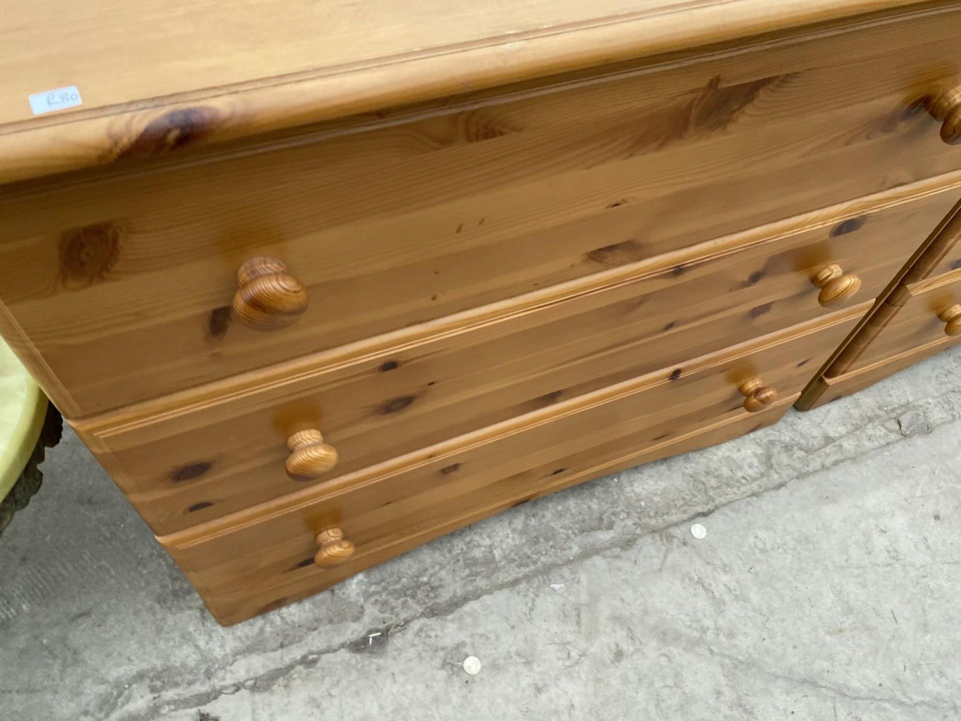 TWO PINE CHESTS OF THREE DRAWERS - Image 3 of 5