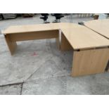 A BEECH EFFECT CORNER DESK