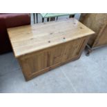 A PINE BEDDING CHEST