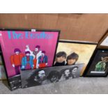 A COLLECTION OF FRAMED THE BEATLES PICTURES AND POSTERS
