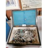 A BOX OF ASSORTED WHITE METAL JEWELLERY