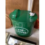 A LAND ROVER GREEN METAL PETROL CAN