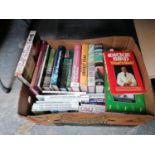 A BOX OF ASSORTED CRICKET BOOKS ETC
