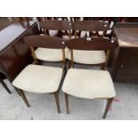 FOUR RETRO TEAK DINING CHAIRS