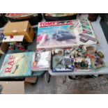 A MIXED LOT OF ASSORTED TOYS, PLANES, TANKS ETC