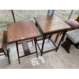 TWO OCCASIONAL TABLES - ONE MAHOGANY, ONE OAK