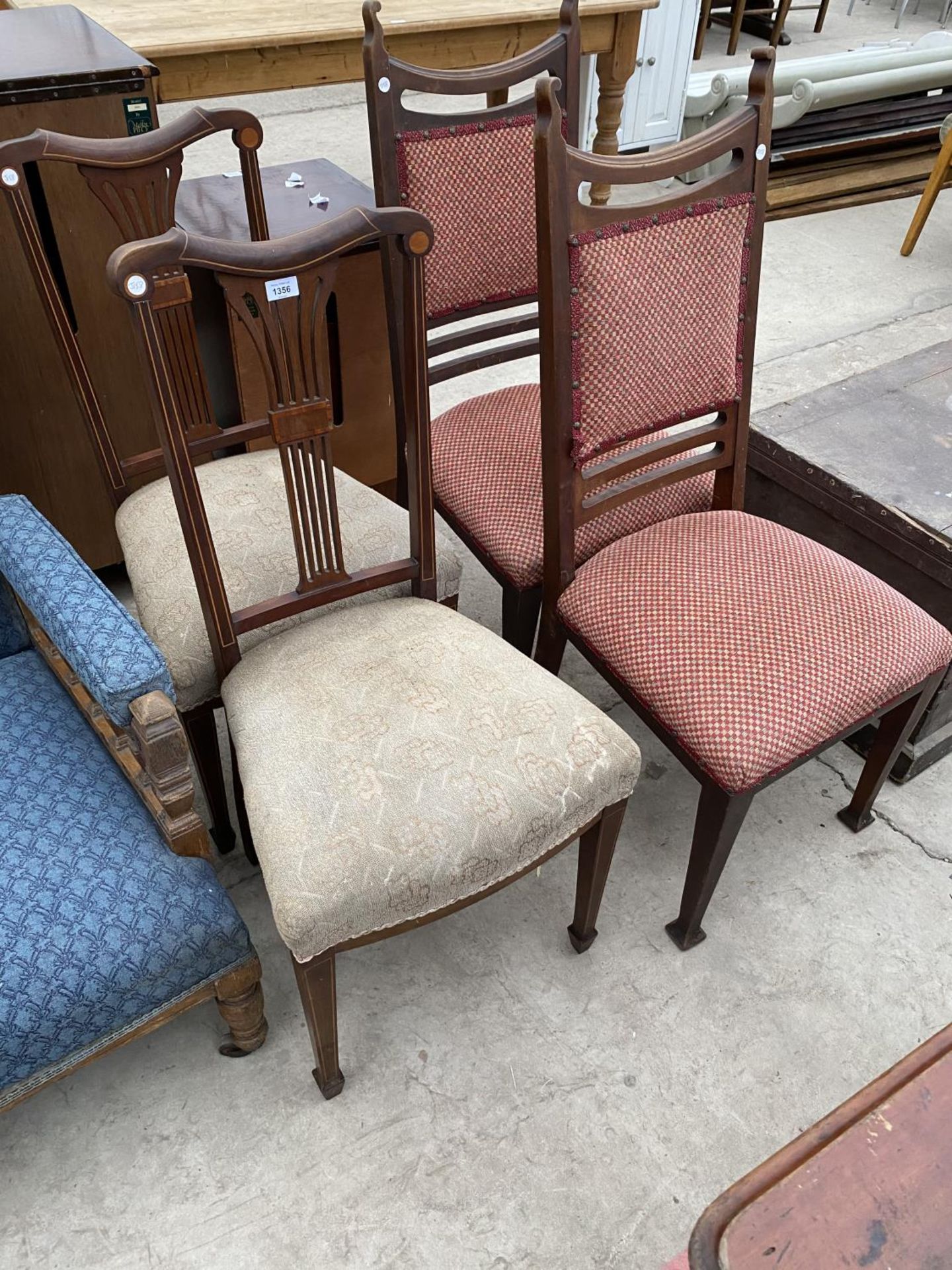 FOUR VARIOUS MAHOGANY DINING CHAIRS