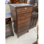 A MODERN TEAK CHEST OF SIX DRAWERS