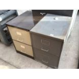 TWO METAL TWO DRAWER FILING CABINETS