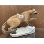 A BESWICK PRESTIGE 'PUMA ON ROCK' FIGURE