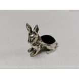 A MINIATURE .925 SILVER RABBIT PIN CUSHION