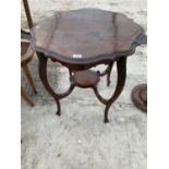 A MAHOGANY SIDE TABLE WITH LOWER SHELF