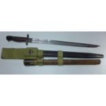 A BRITISH 1907 BAYONET AND HELVE CARRIER