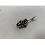 A MINIATURE SILVER FISH PIN CUSHION