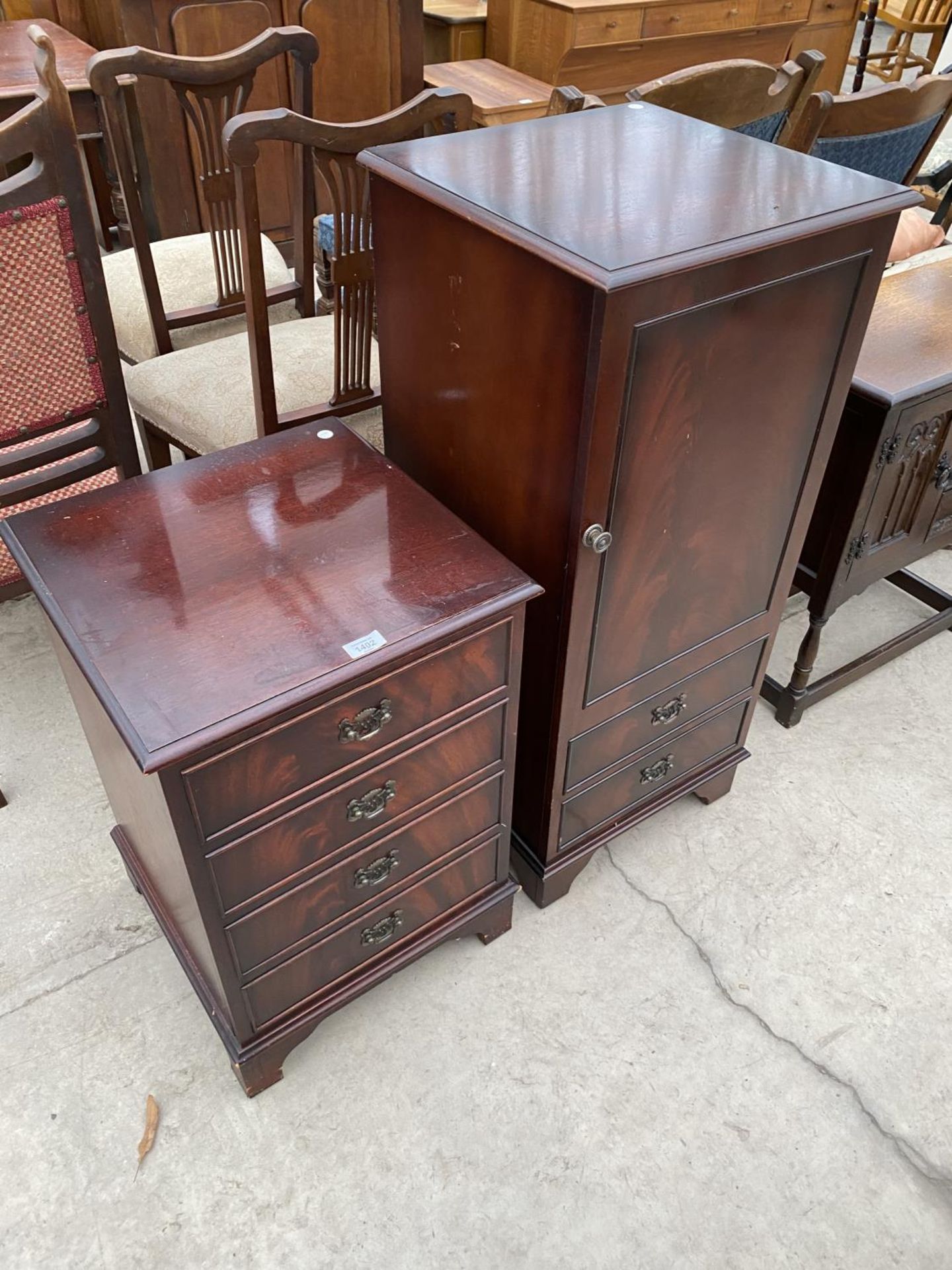 TWO SMALL MAHOGANY CABINETS