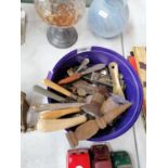 A BOX OF ASSORTED SILVER PLATED FLATWARE