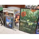 FOUR VARIOUS FRAMED POSTERS (TWO WITH GLASS A/F)