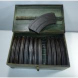 A BOX OF BREN GUN MAGAZINES