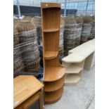 A TEAK CORNER SHELF